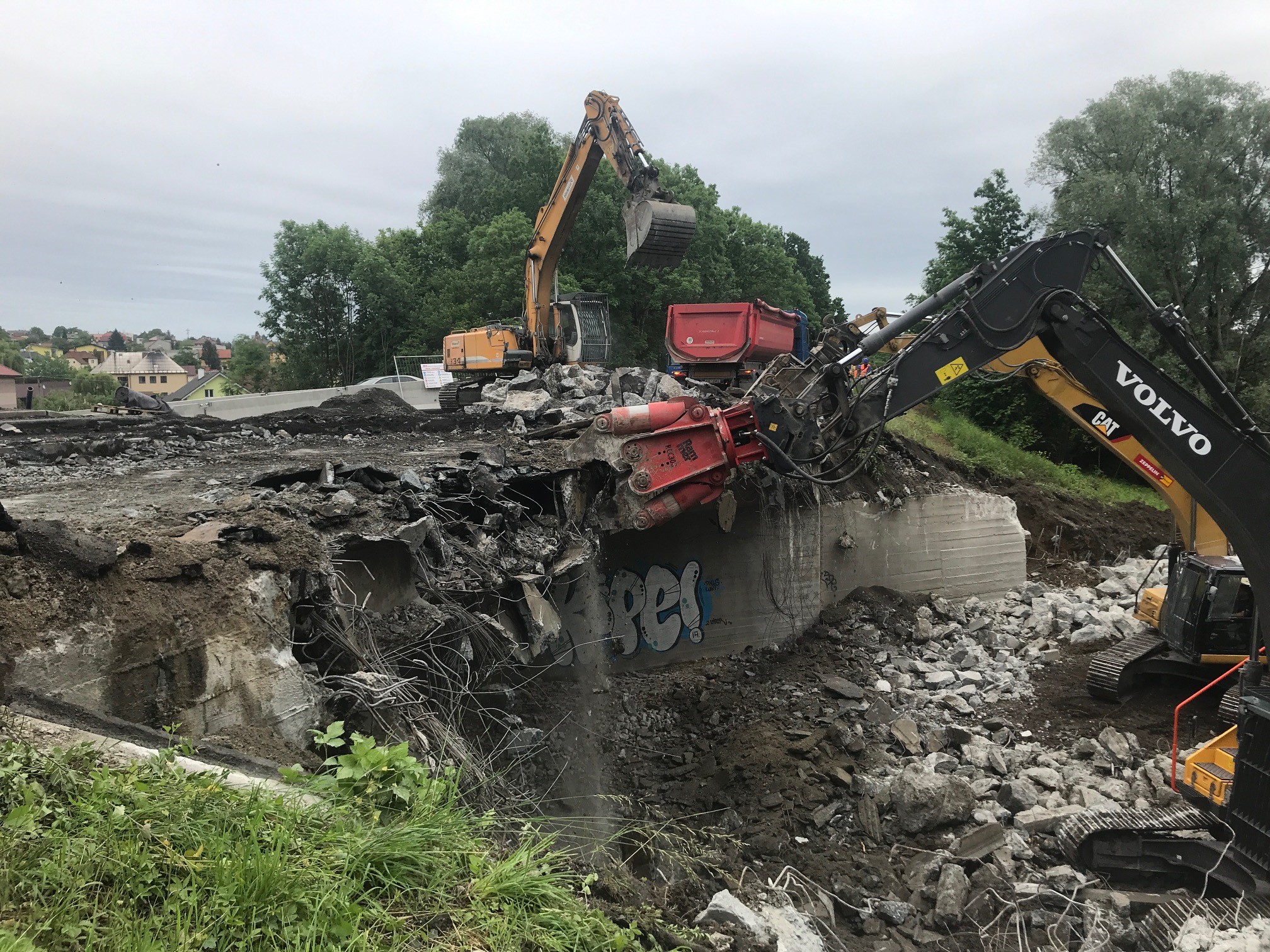 Demolice mostu 1/58 Stará Ves nad Ondřejnicí